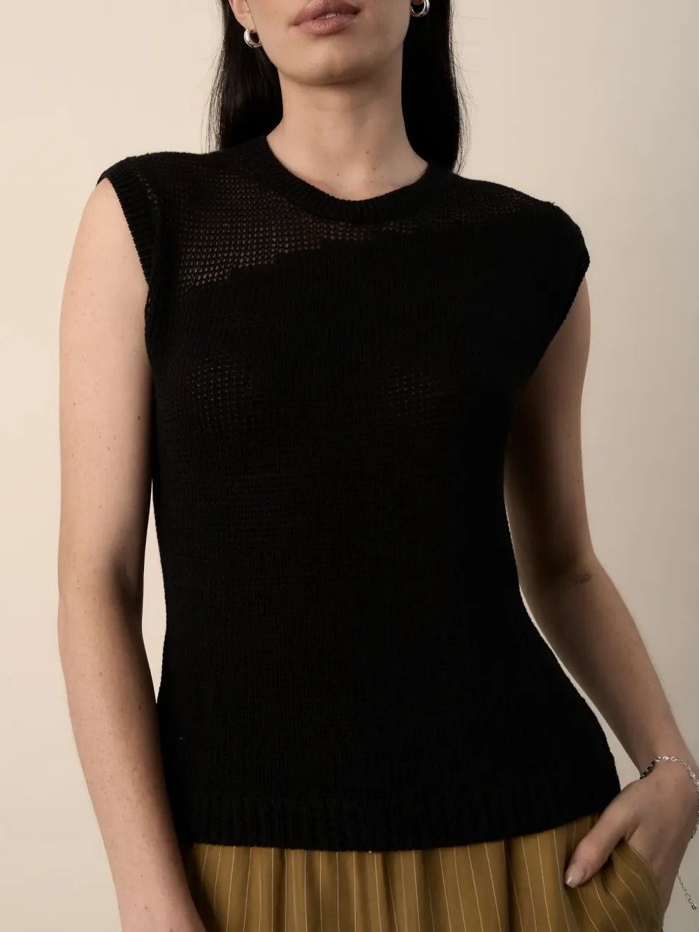 Black Knitted Vest