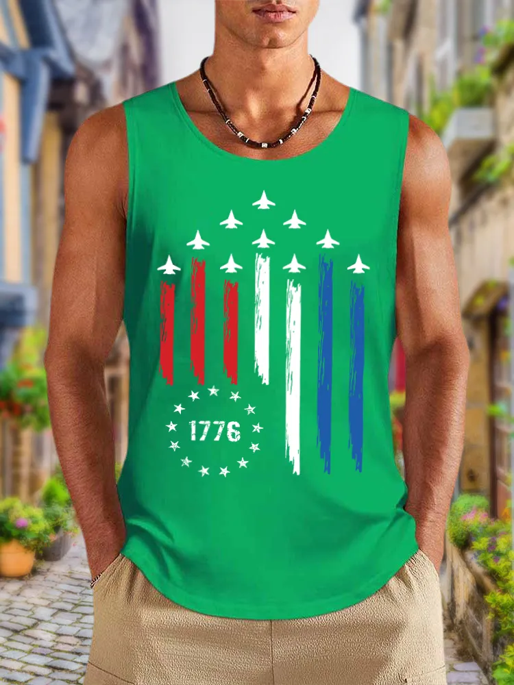 Men'S Independence Day Round-Necked Sleeveless Vest