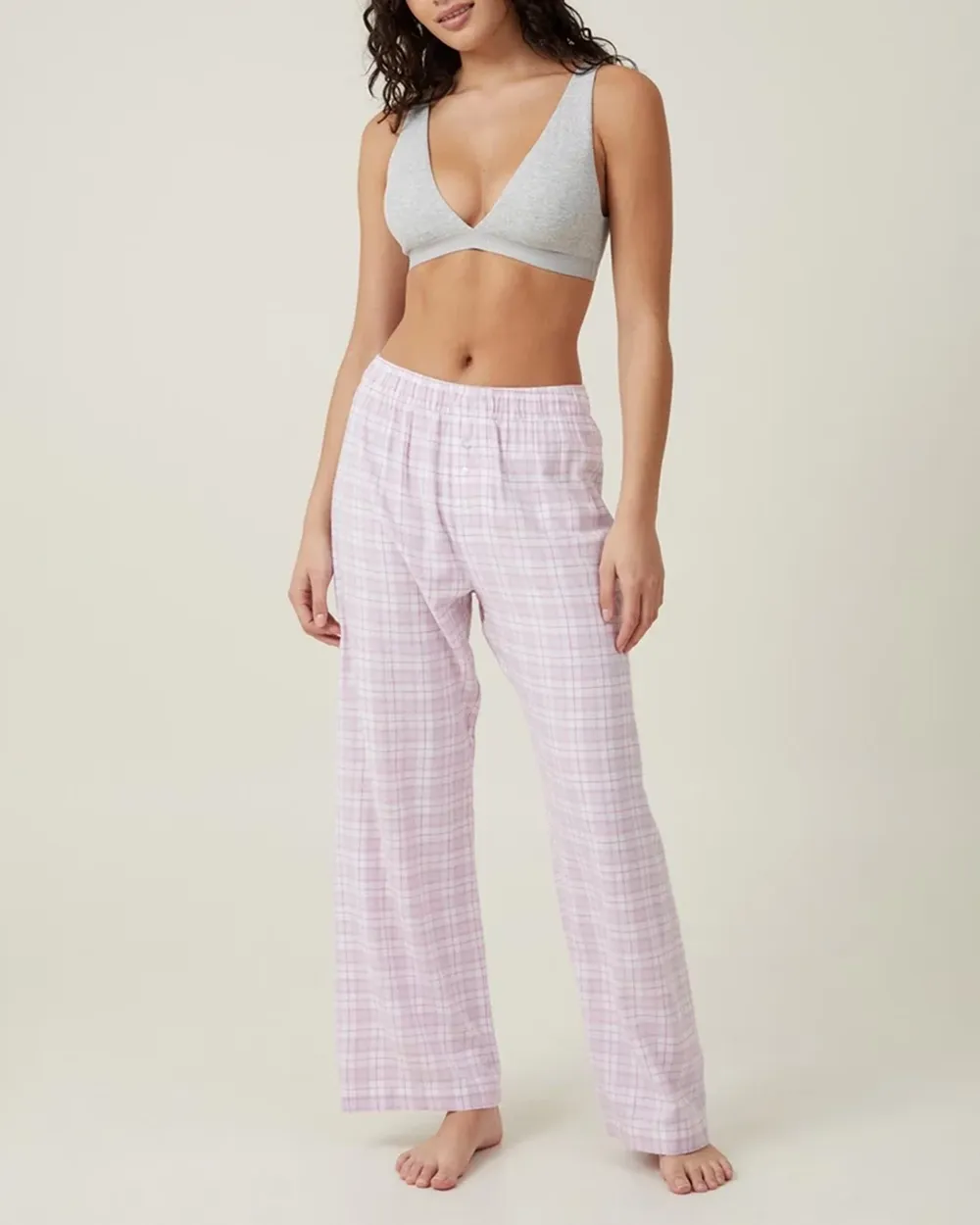 Flannel Lattice Elasticised Waist Pants