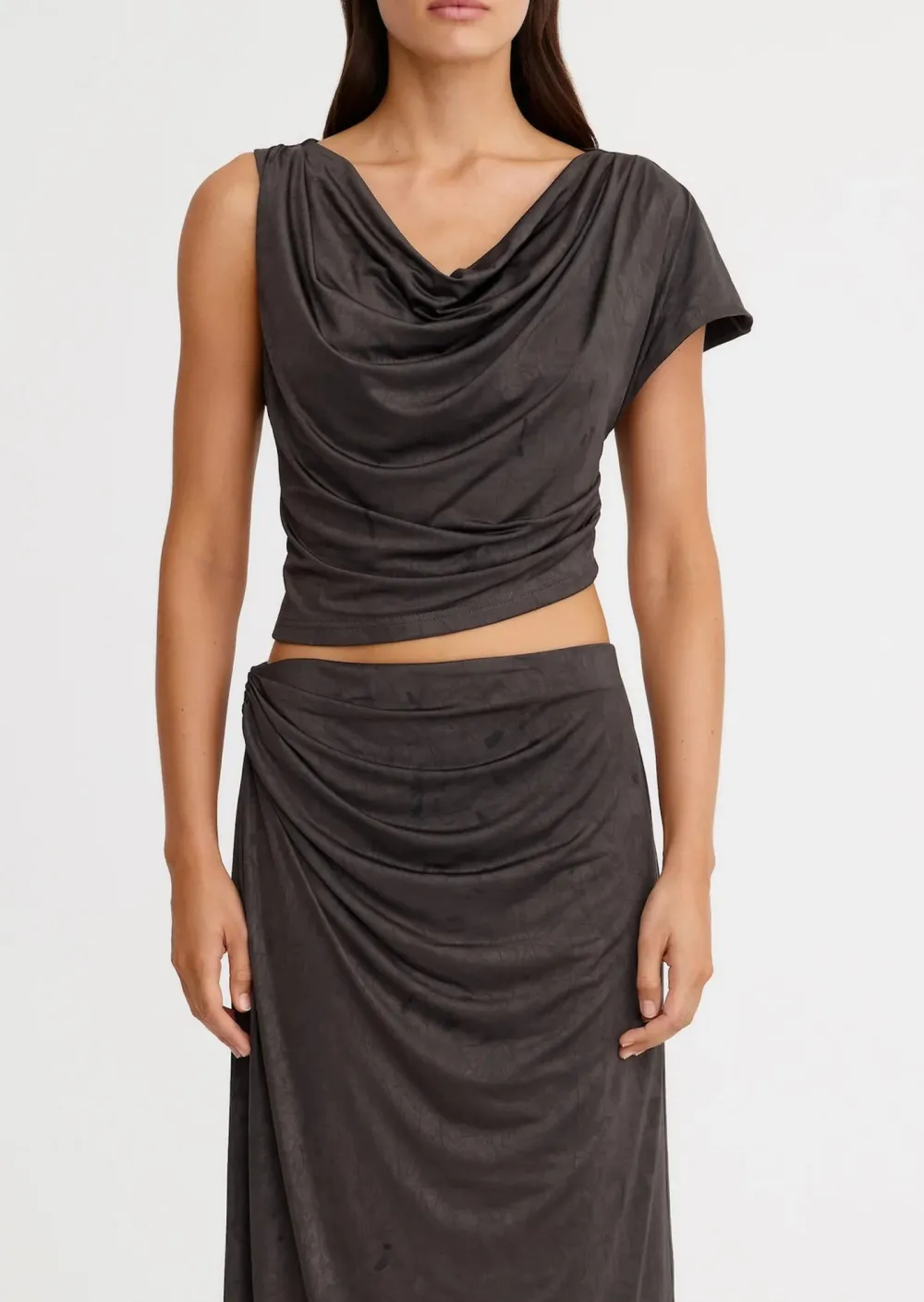 Asymmetric Cowl Neck Tops