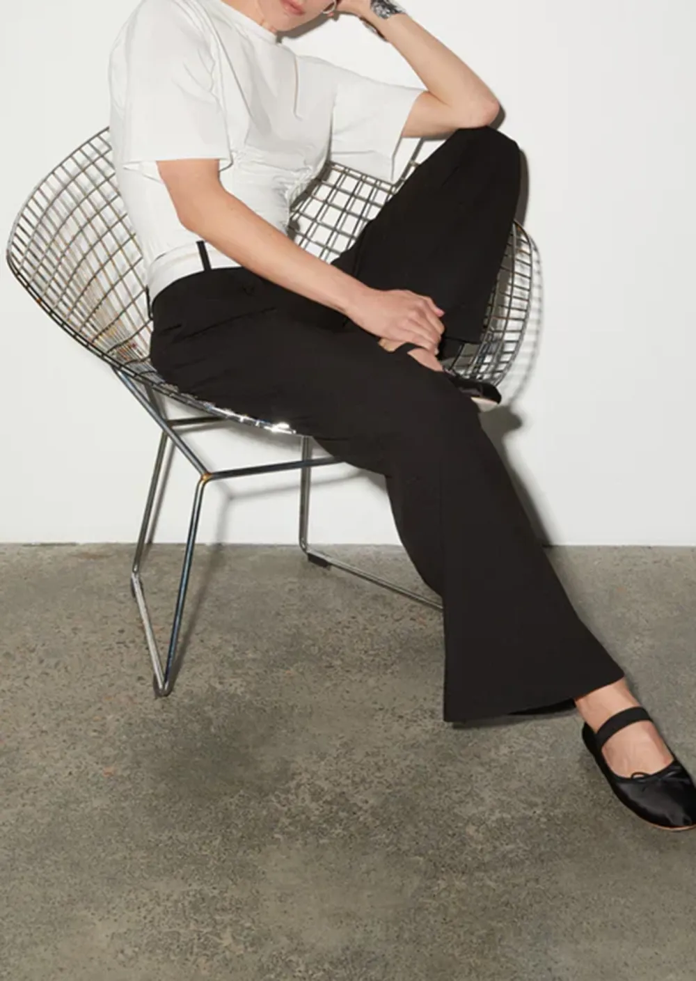 Black Patchwork Suit Trousers
