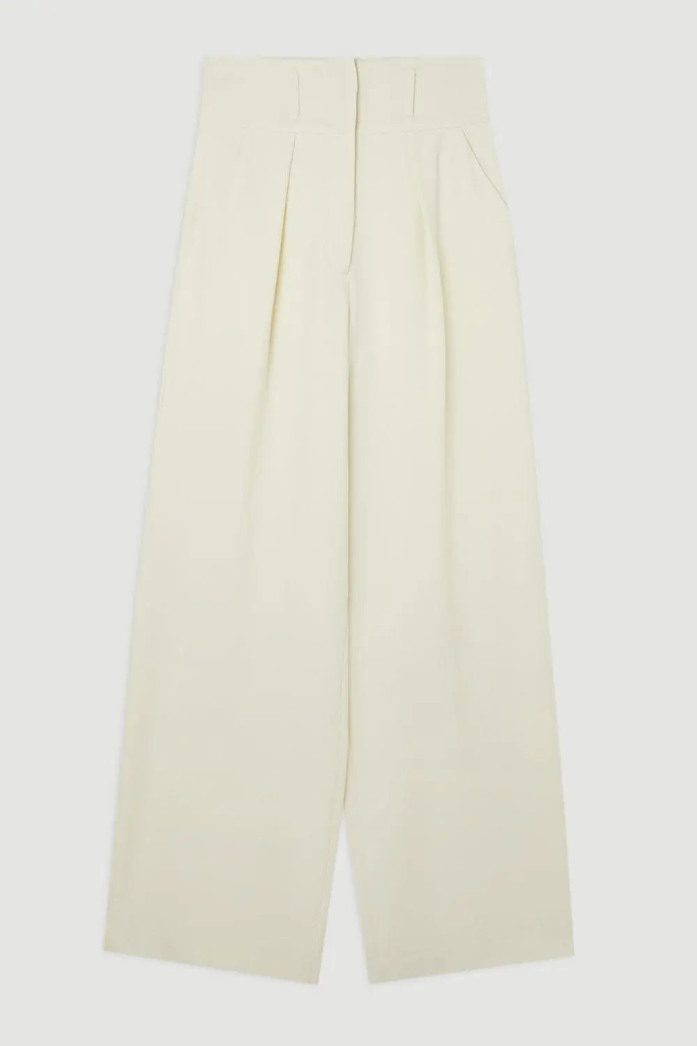 Compact Stretch Essential Tailored High Waist Wide Leg Trouser