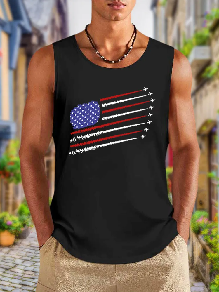 Men'S Independence Day Round-Necked Sleeveless Vest