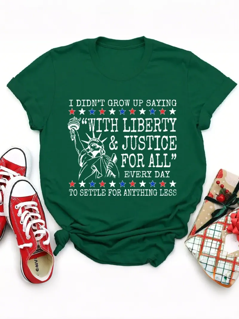 Liberty And Justice For All 4Th Of July Teacher T-Shirt
