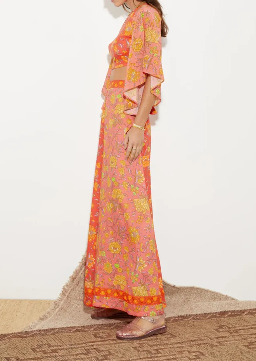 Red Patterned Palazzo Pants