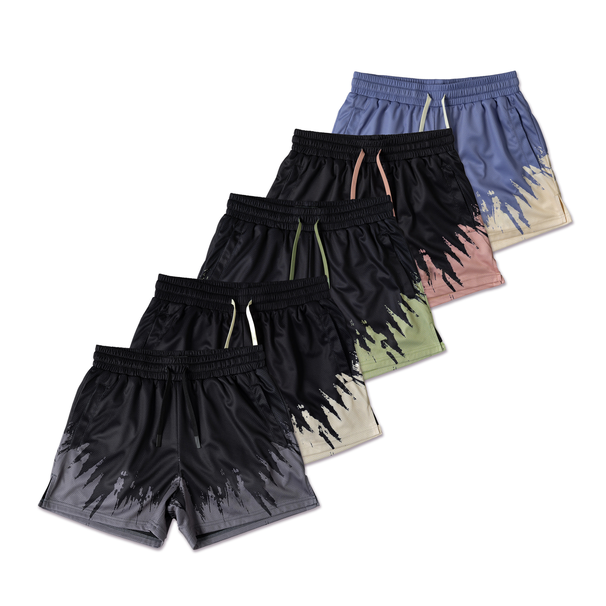 5-PACK UAY THAI SHORTS (MID THIGH CUT) SHATTER