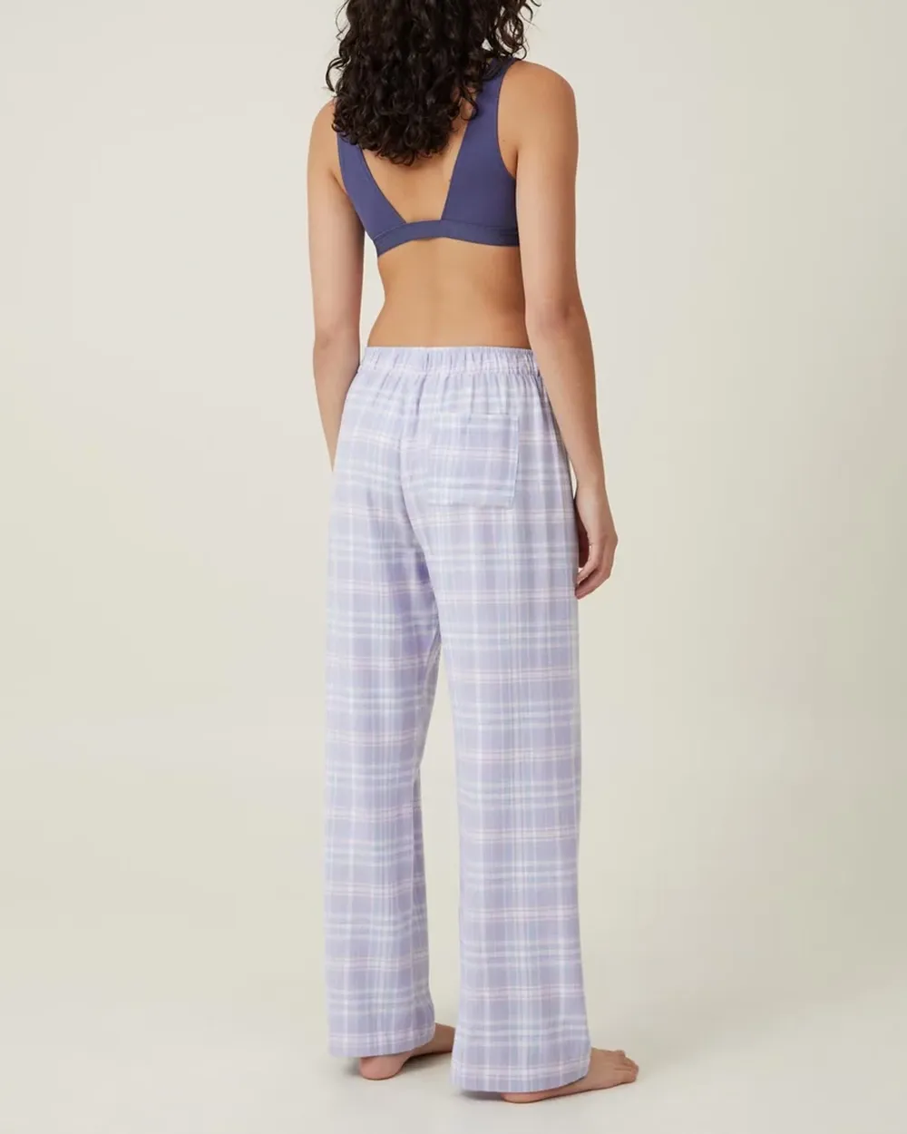 Flannel Lattice Elasticised Waist Pants