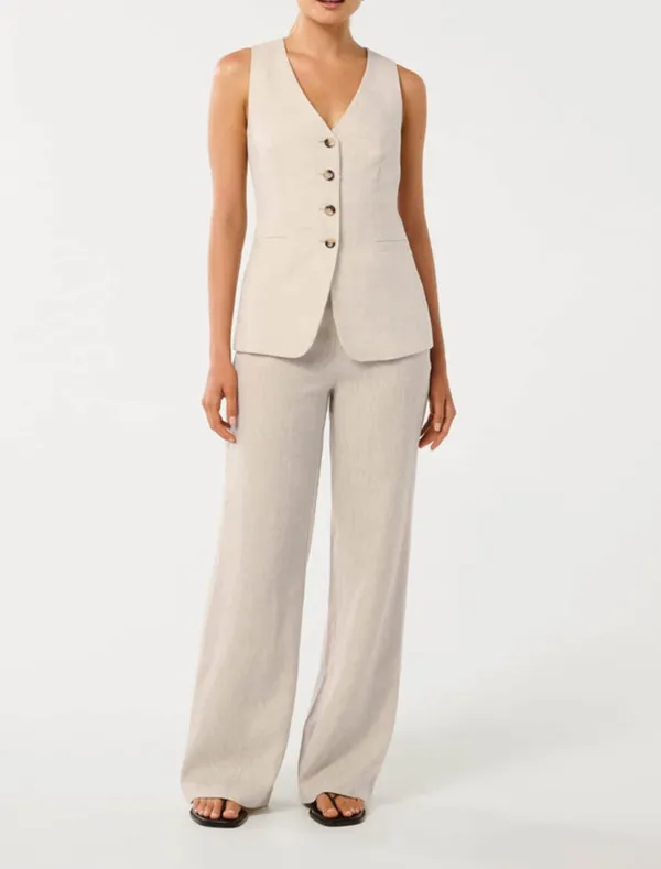 Linen Wide-Leg Pants