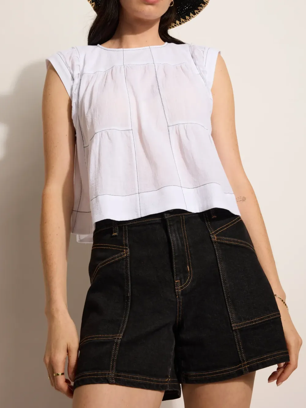 Washed Black Denim Short