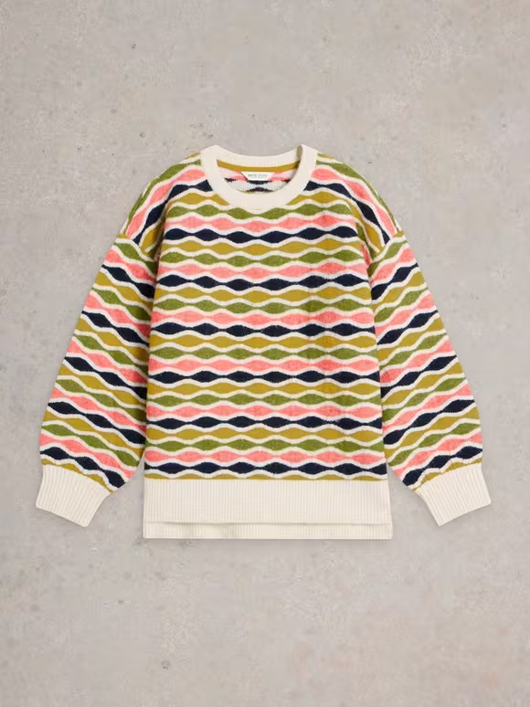 Crew Neck Art Graphic Jumper