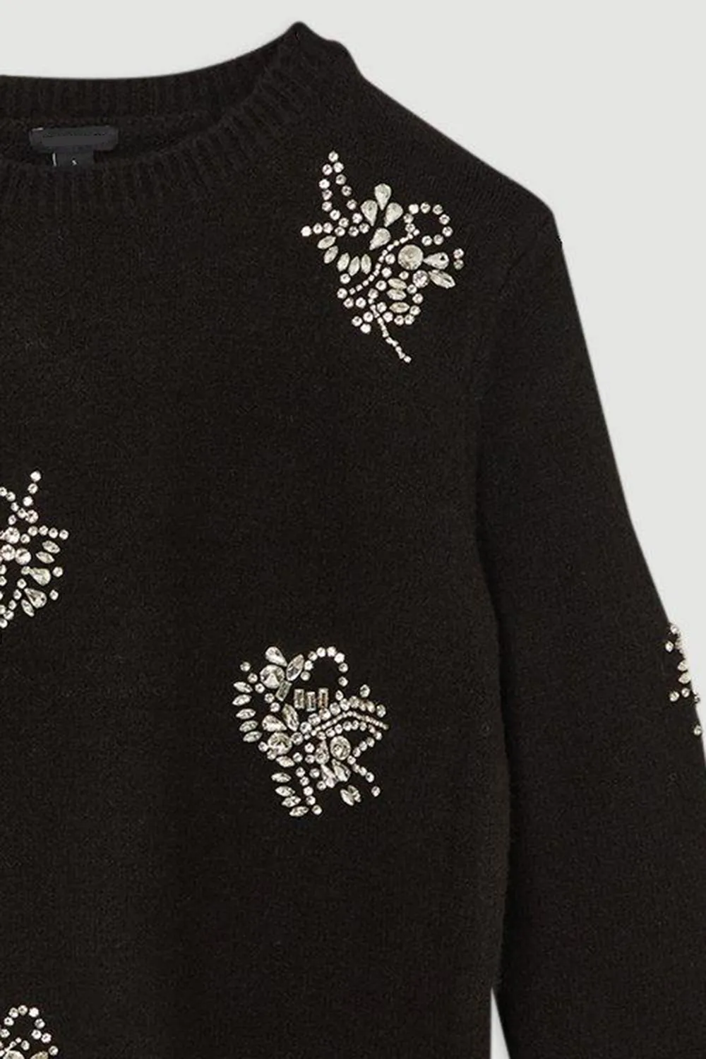 Wool Blend Embellished Cosy Knit Jumper