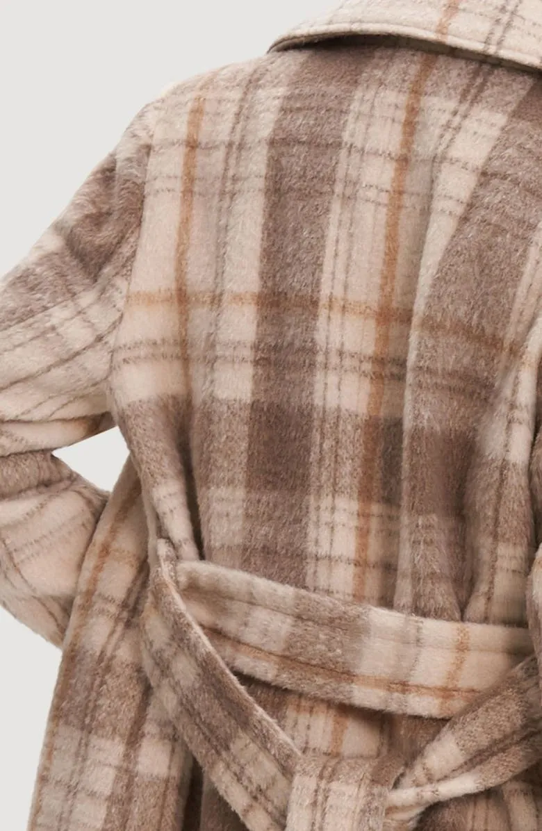 Katja Vegan Wool Plaid Coat