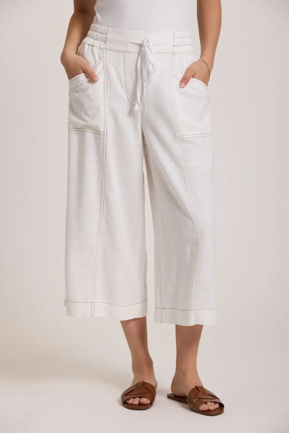 Elementary Sunrise Linen Crop Pant