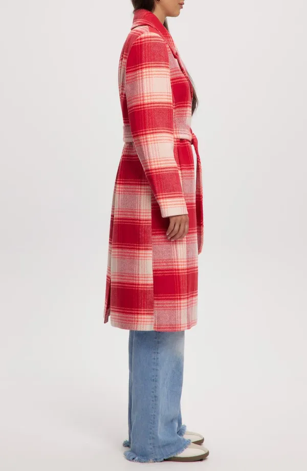 Katja Vegan Wool Plaid Coat