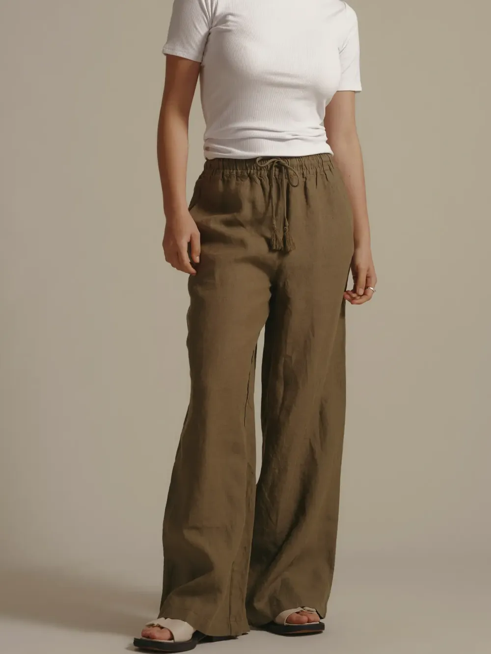 Elementary Wide Leg Linen Pant