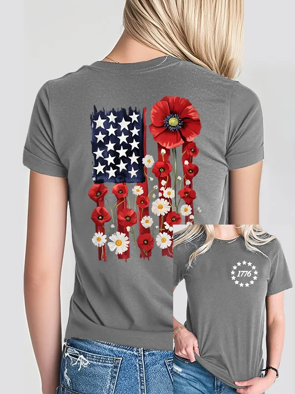 Woman'S 1776 Independence Day Print Short-Sleeved T-Shirt