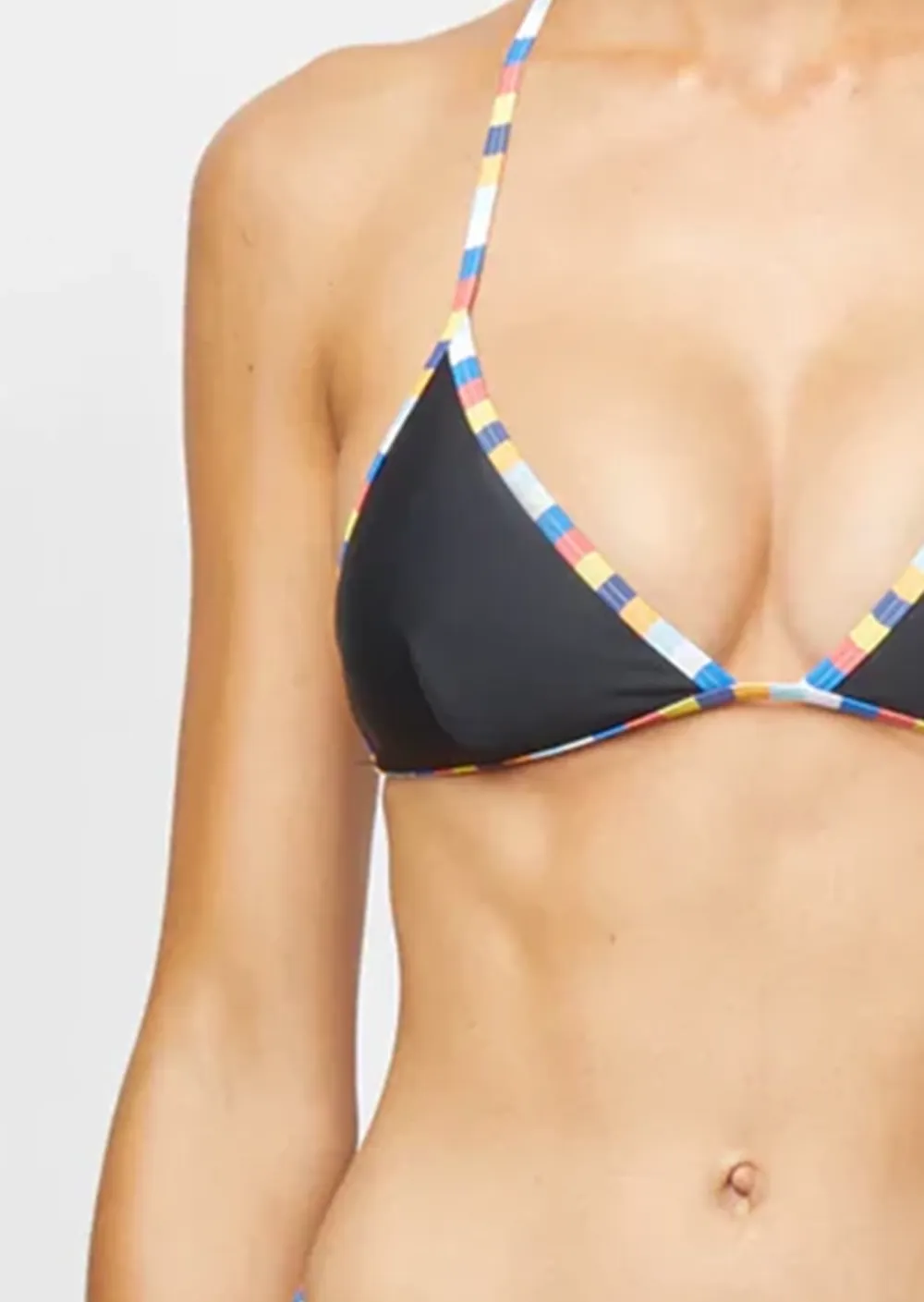 Black Multicolour Contrast Strings Swim