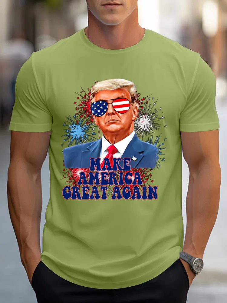 Men's Make America Great Again Round-Neck Short-Sleeved T-Shirt