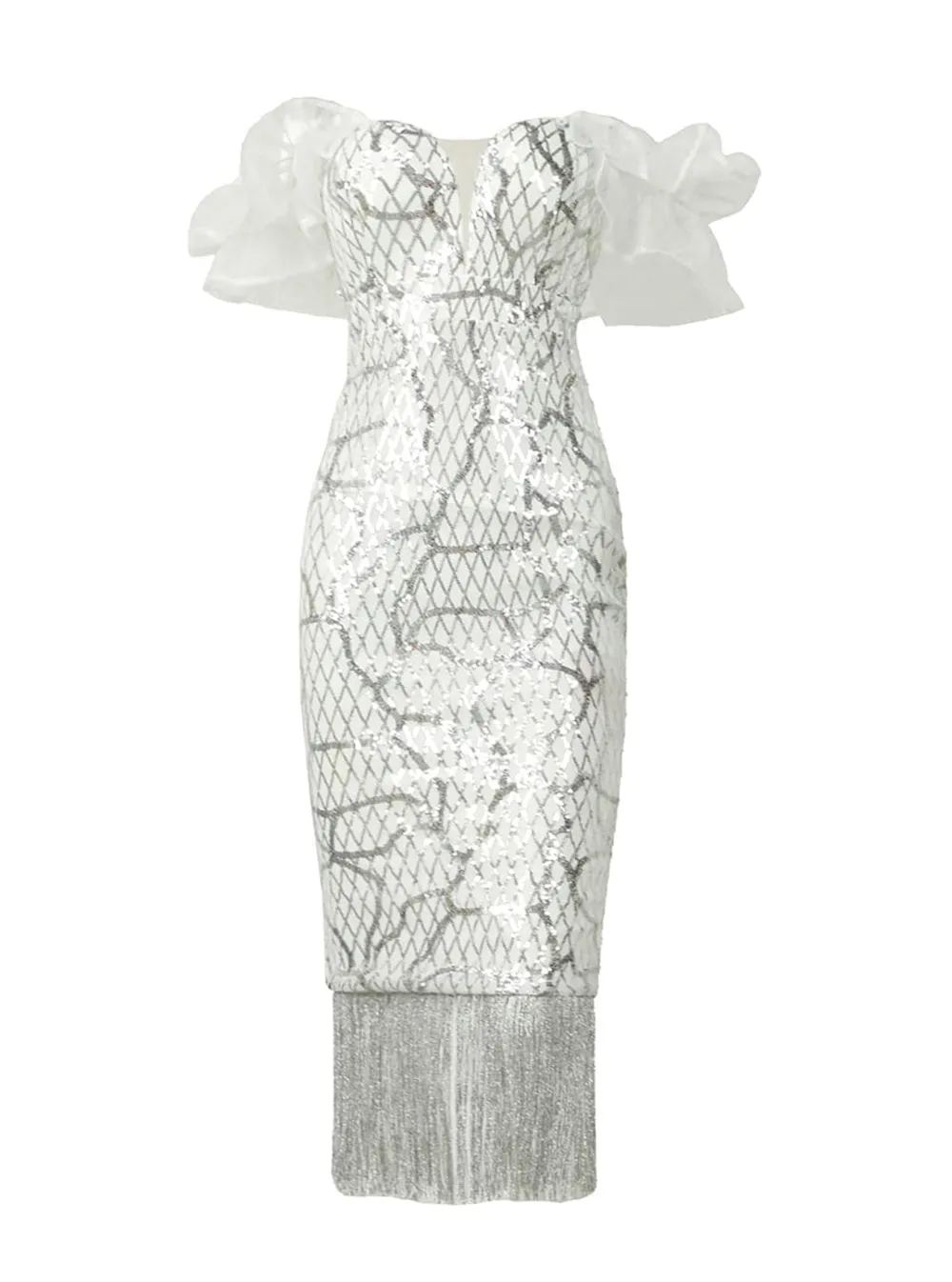 Tassel Midi Sequin Dress