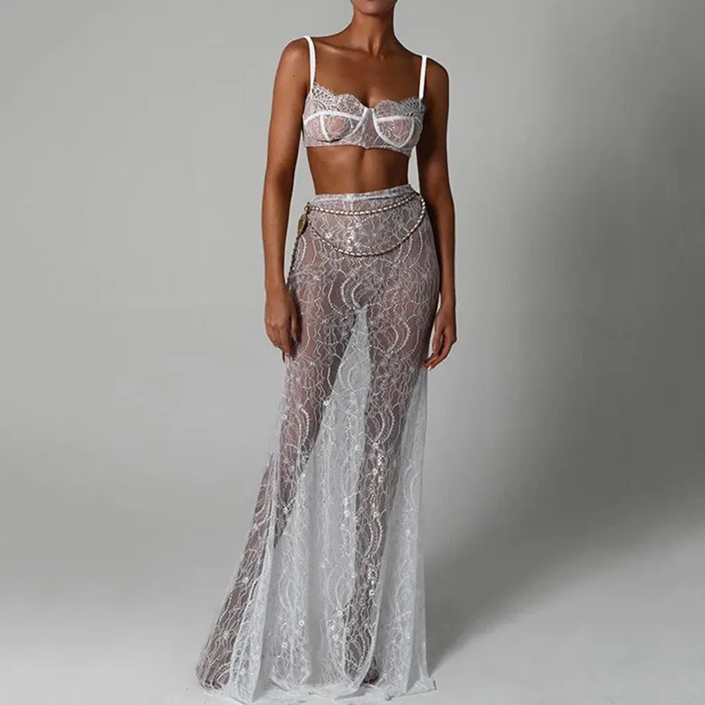 Lace Maxi Skirt Set