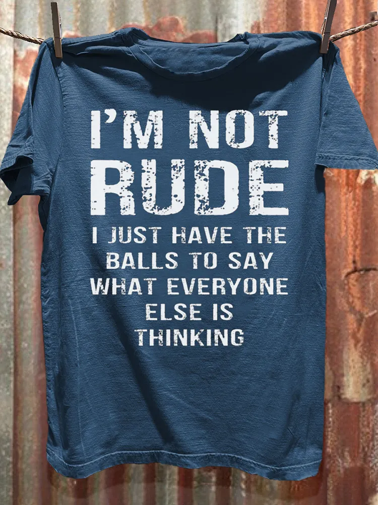 Women'S T-Shirt I'M Not Rude Round-Neck And Short Sleeves