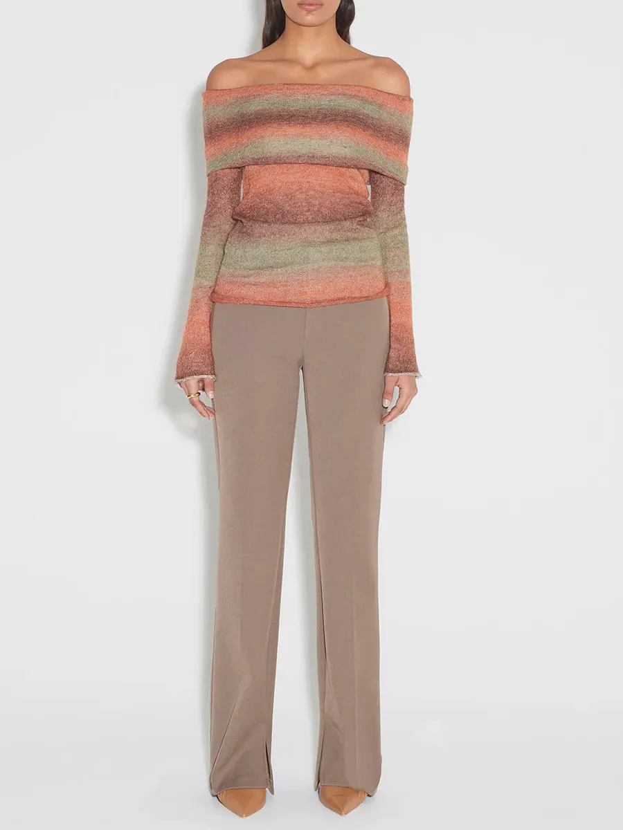 Gradient Striped Knit Sweater