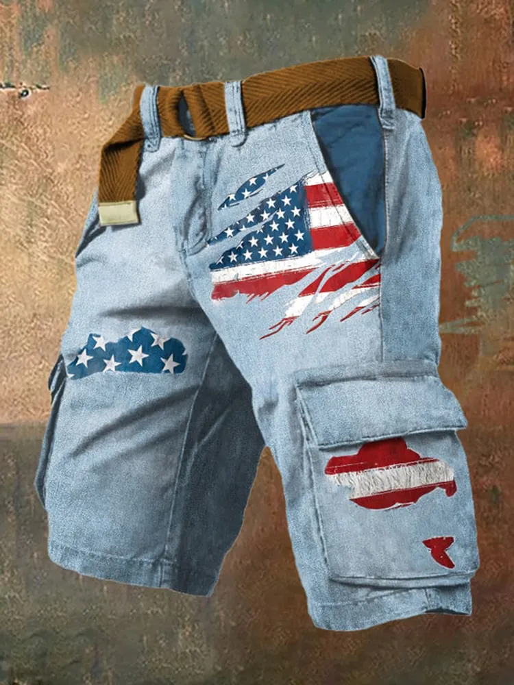 Men's Independence Day Flag Cargo Shorts