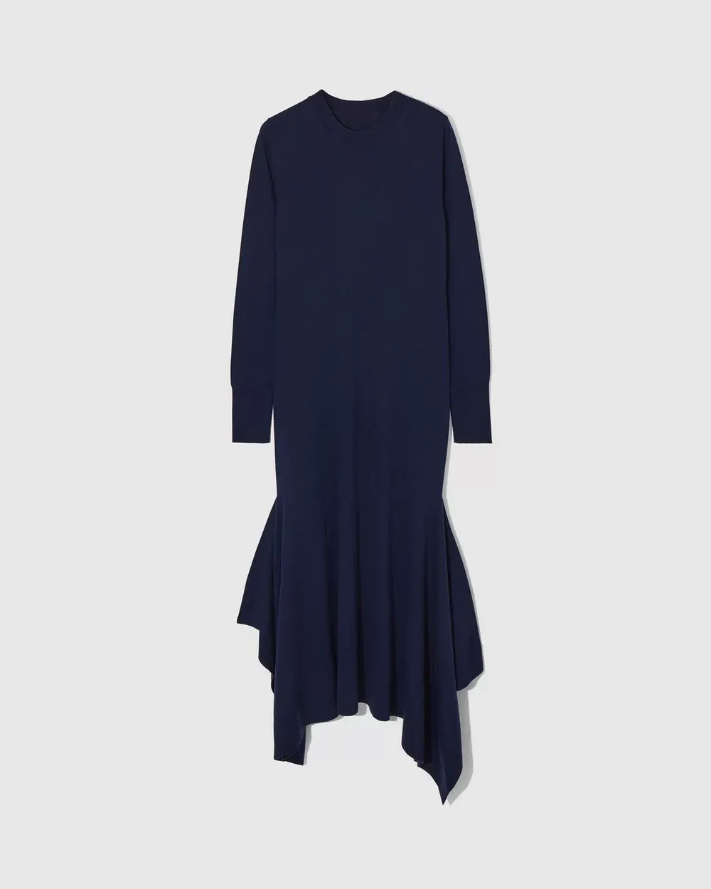Wool Long Sleeve Midi Dress