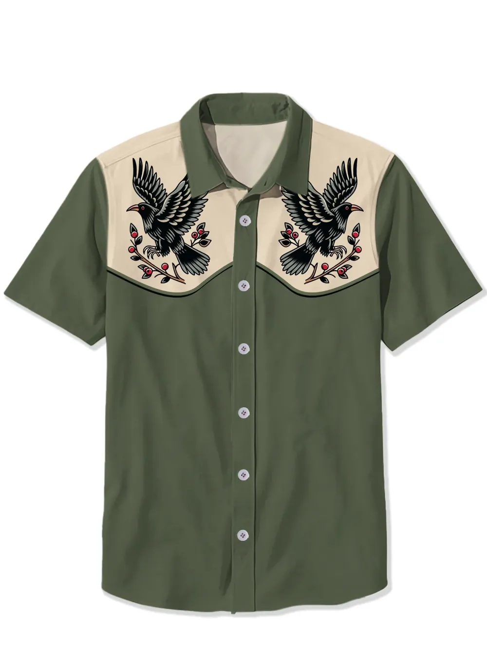 Retro Bird And Branches Shirt