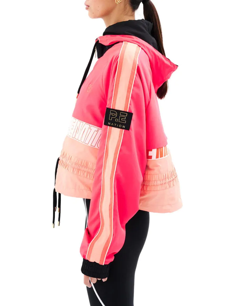 Cropped Color Blocked Hooded Jacket
