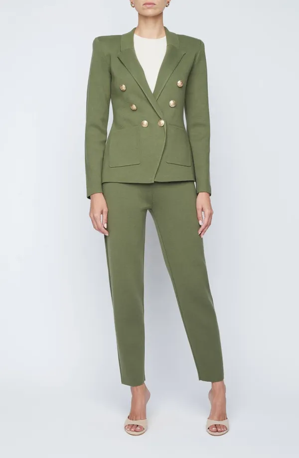 Kenzie Cotton Blend Knit Double Breasted Blazer