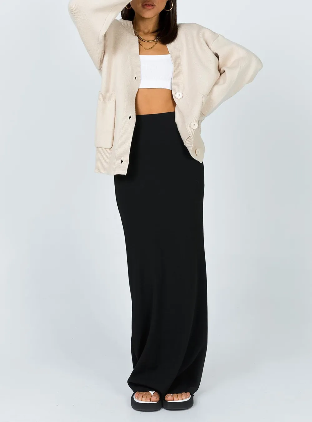 Drop shoulder Cardigan Cream