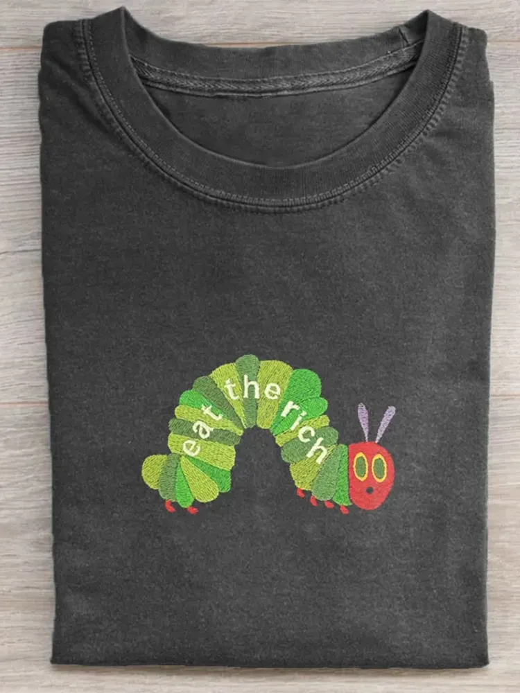 Eat The Rich Embroidered T-Shirt