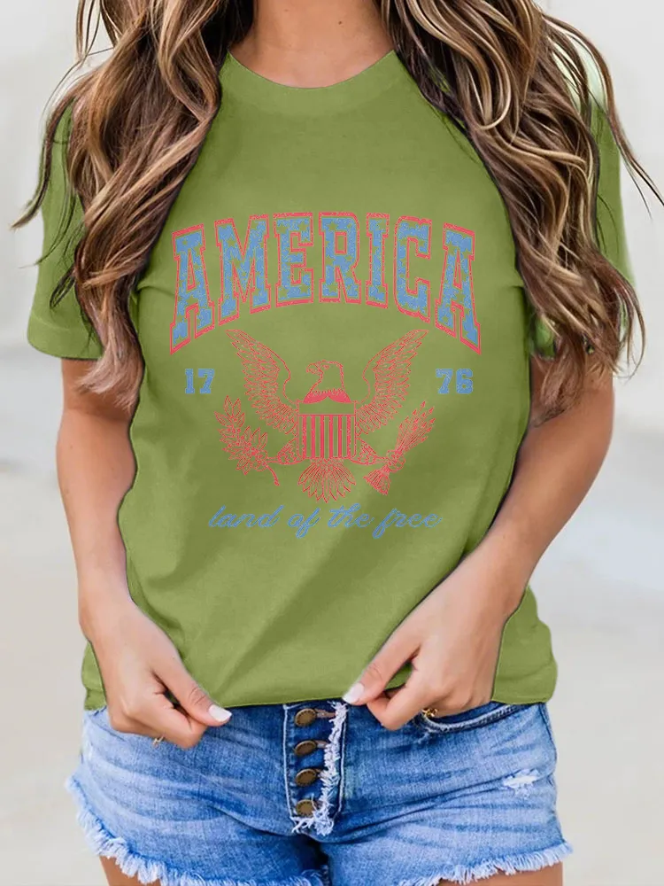 Woman'S America 1776 Round-Neck Short-Sleeved T-Shirt