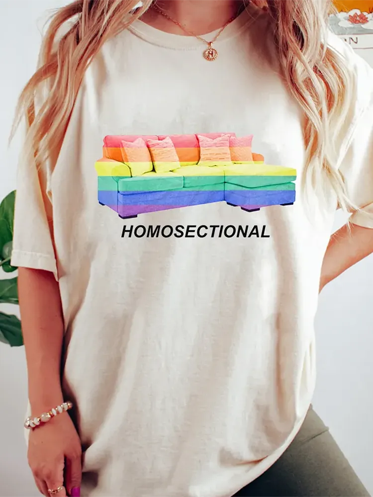 Women'S Homosectional Short Sleeve Round-Neck T-Shirt