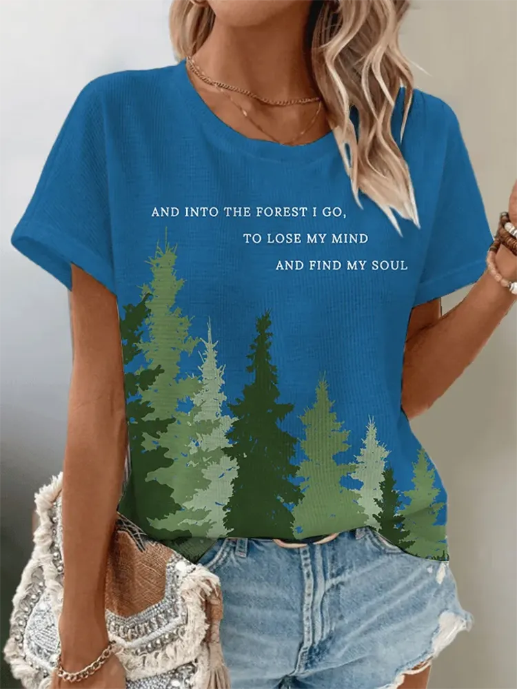 Women'S National Park Protection Waffle Crew Neck T-Shirt