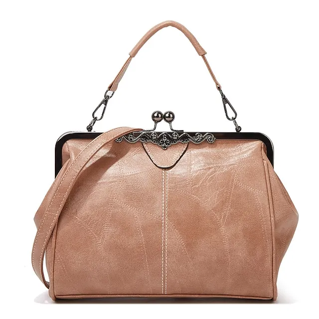Women's Handbag Crossbody Bag Diaper Bag Tote PU Leather Alloy Outdoor Daily Zipper Adjustable Large Capacity Waterproof Quilted Black Almond Pink