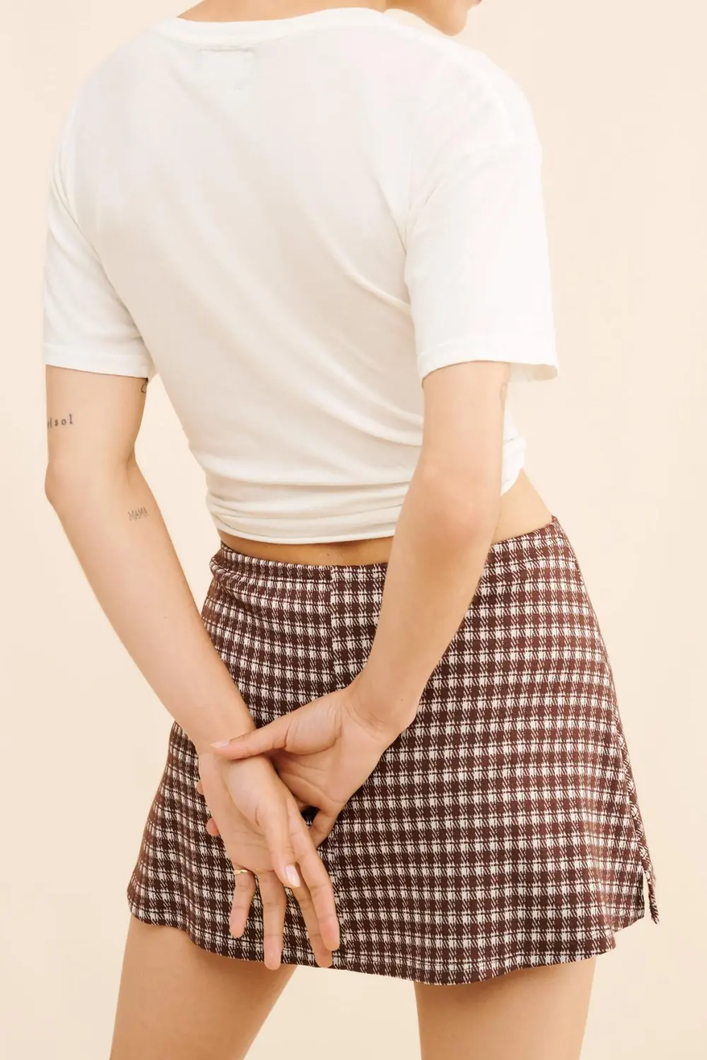 Cocoa Plaid Mini Skirt