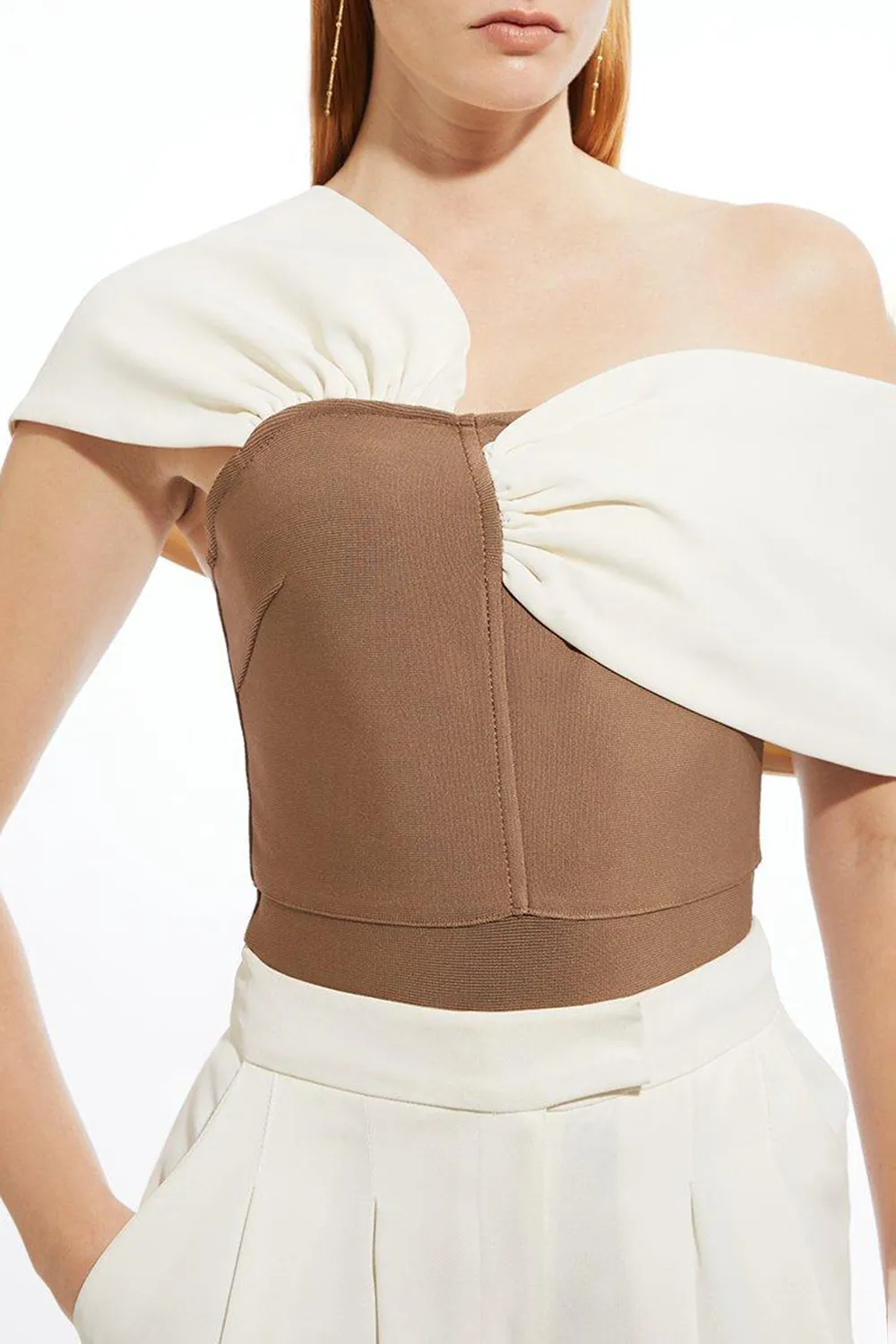 Knit Asymmetric Strap Top