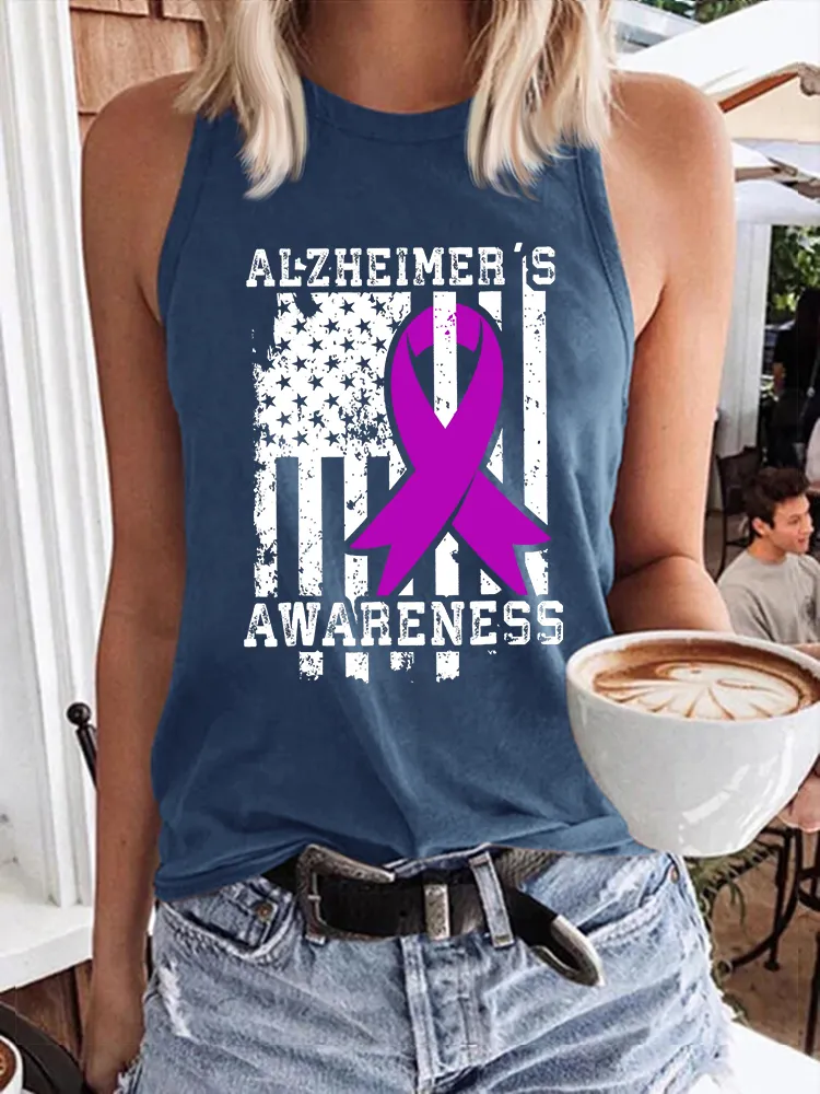 Women'S Sleeveless Vest With Alzheimer'S Awareness