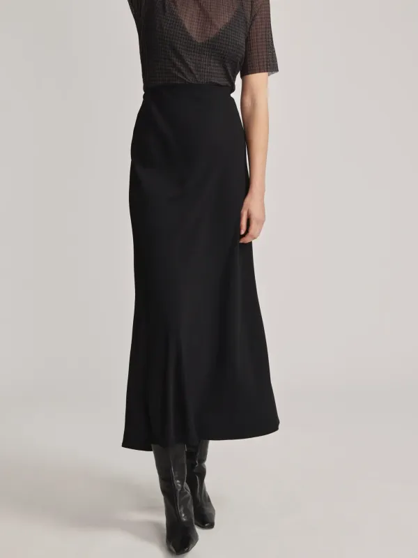 Black The Maxi Slip Skirt