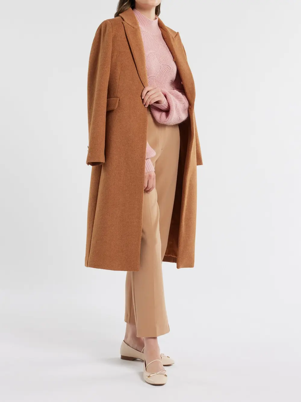 Chic Sand Collar Pointelle Jumper