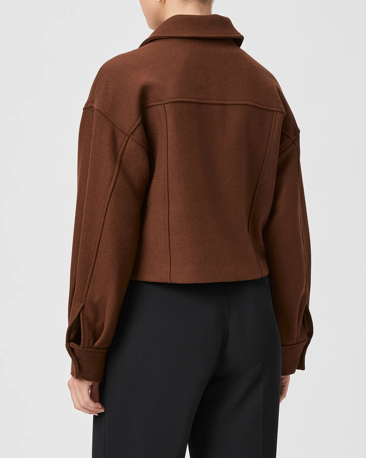 Brown Wool Blend Cropped Jacket