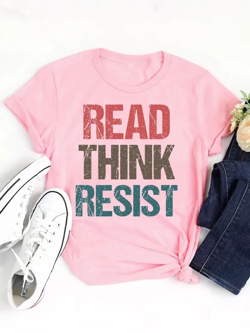 Read Think Resist Teacher T-Shirt