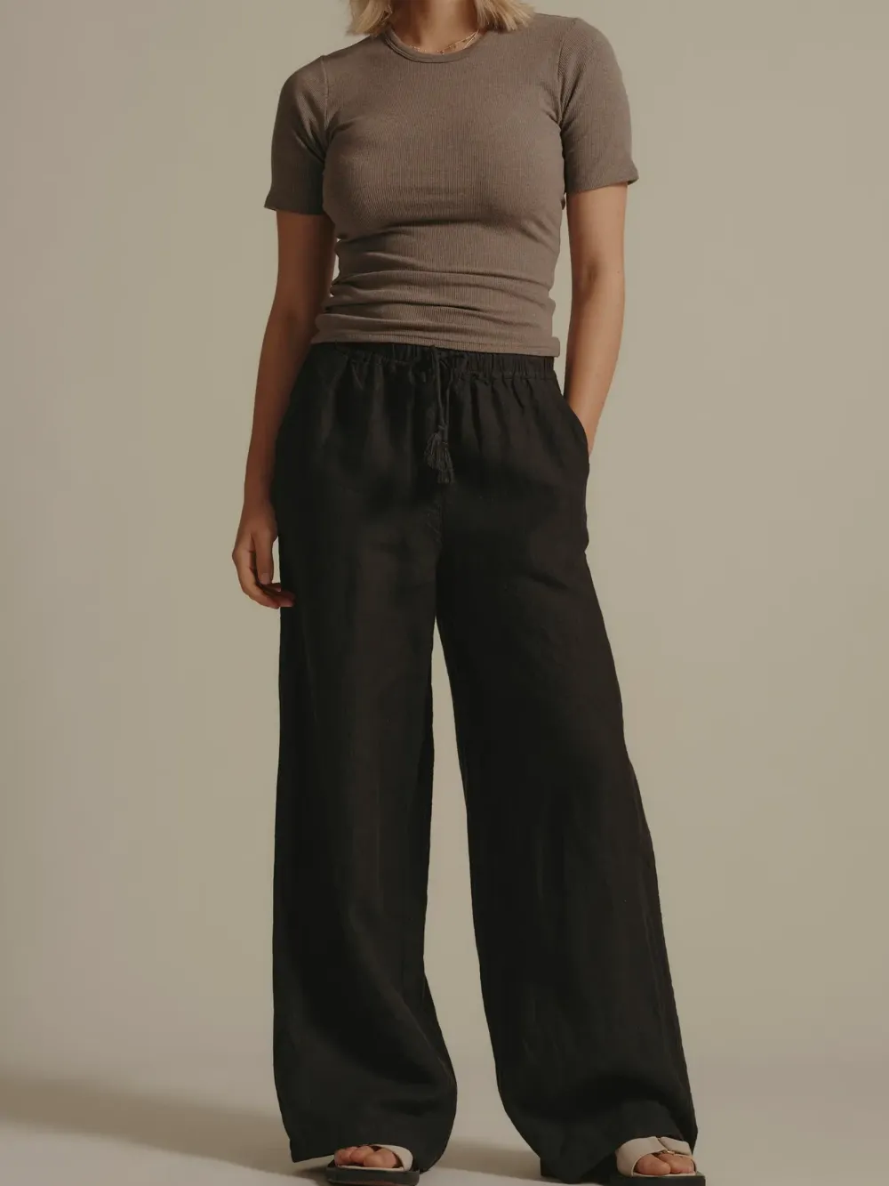 Elementary Wide Leg Linen Pant