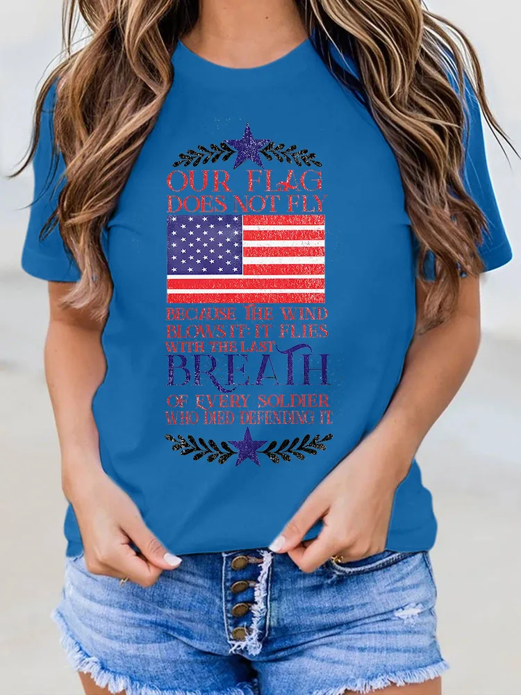 Woman'S Our Flag Does Not Fly Round-Neck Short-Sleeved T-Shirt