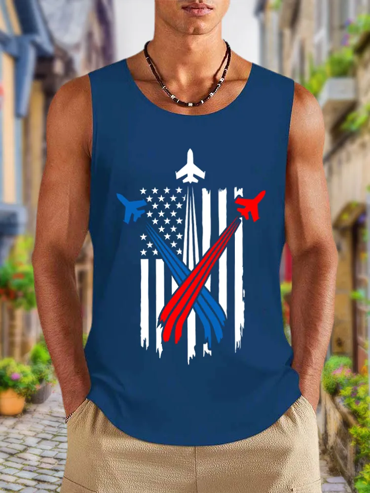 Men'S Independence Day Round-Necked Sleeveless Vest