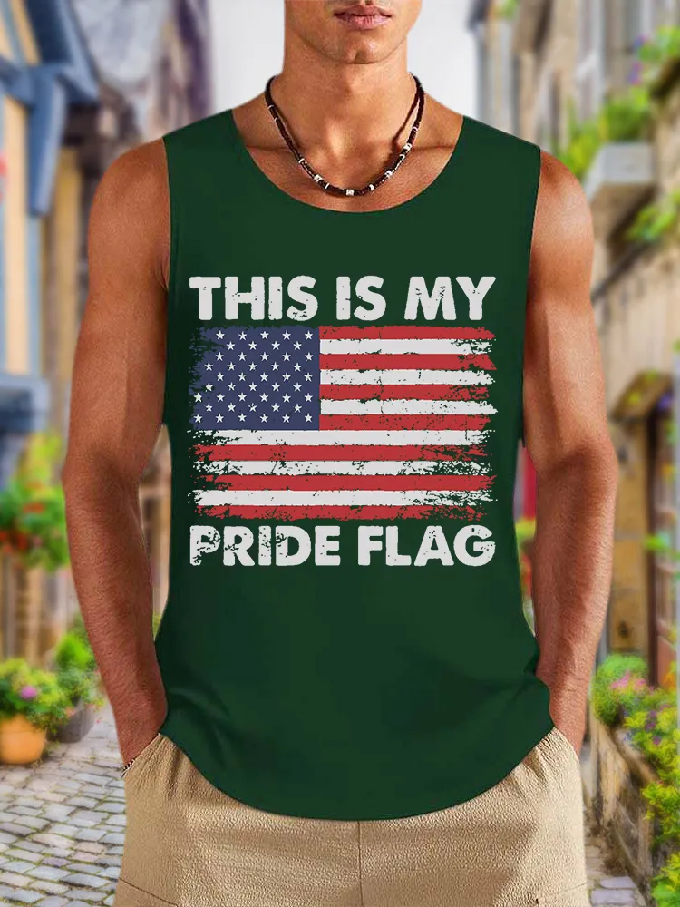 Men'S This Is My Pride Flag Round-Necked Sleeveless Vest