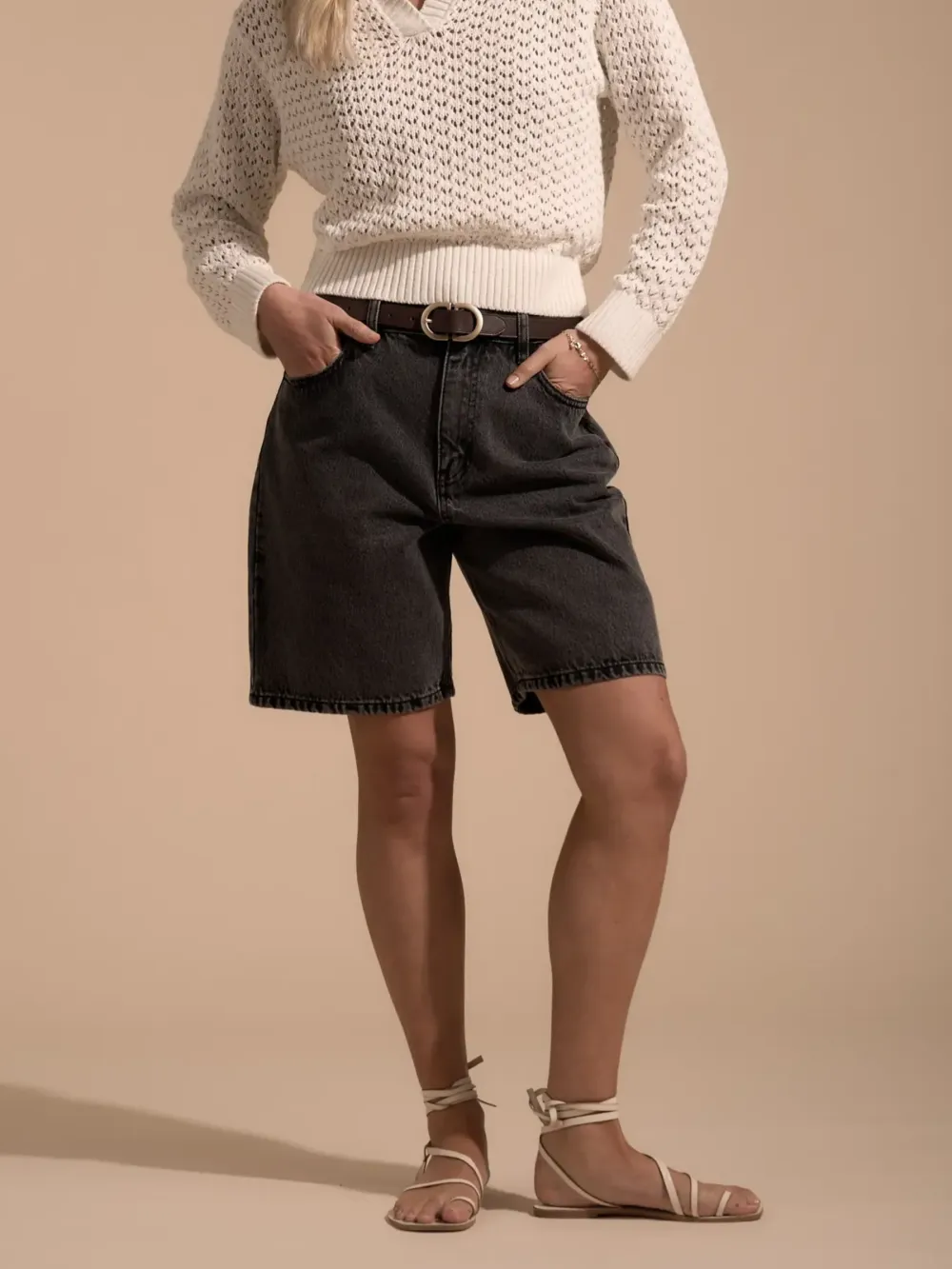 Elementary Knitted Henley Sweater
