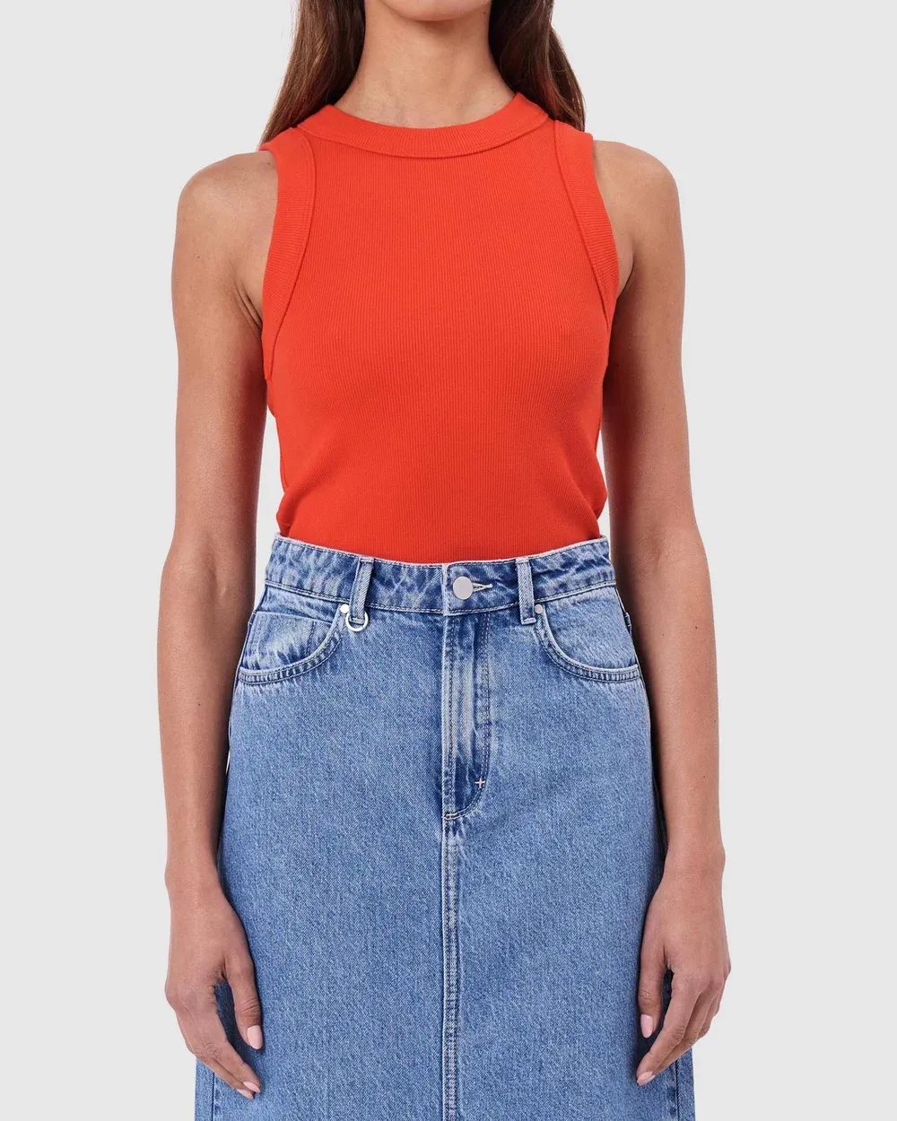 Crew Neck Sleeveless Tank Top